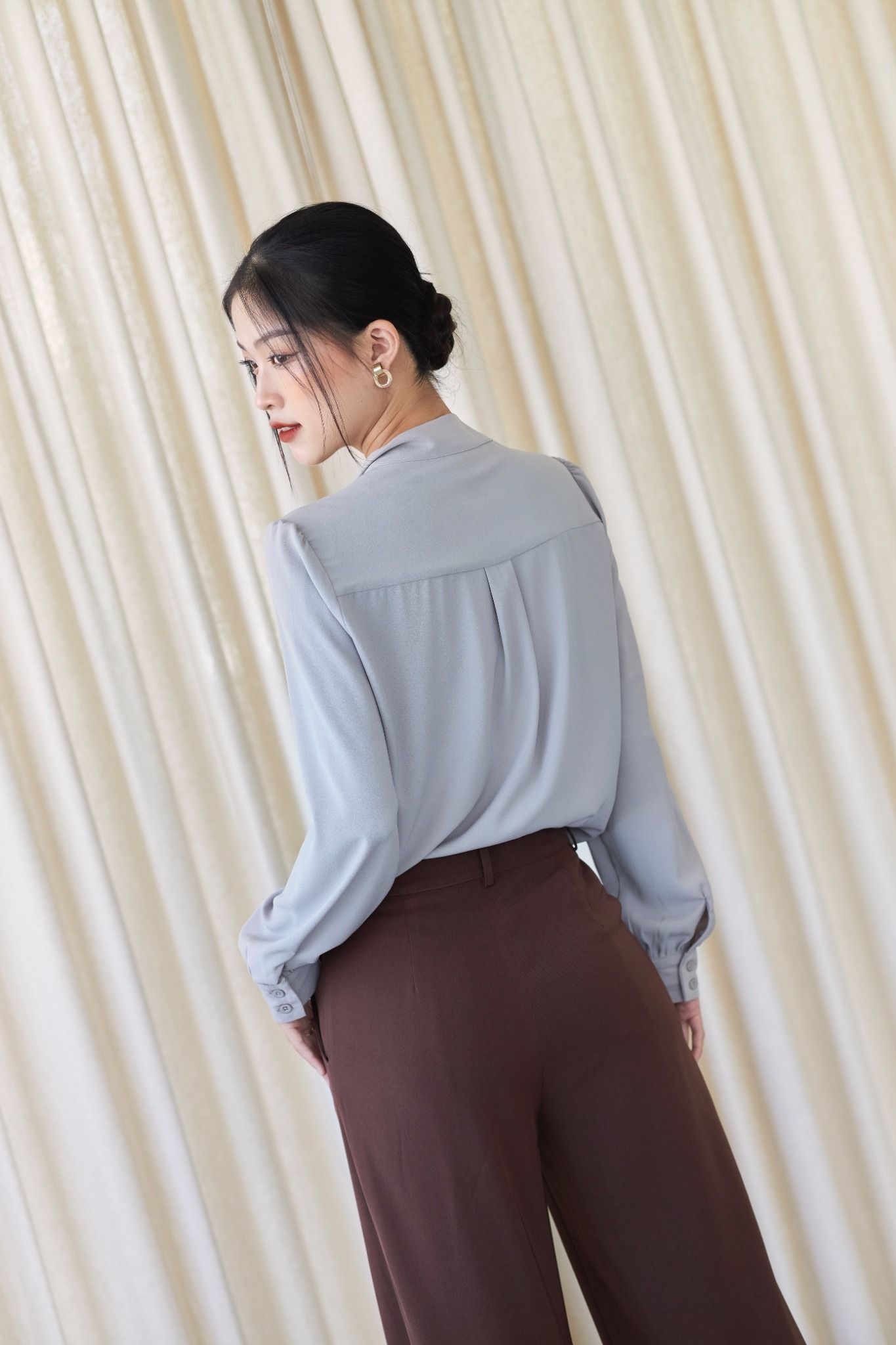 Áo Nơ Lụa Trơn FAK056