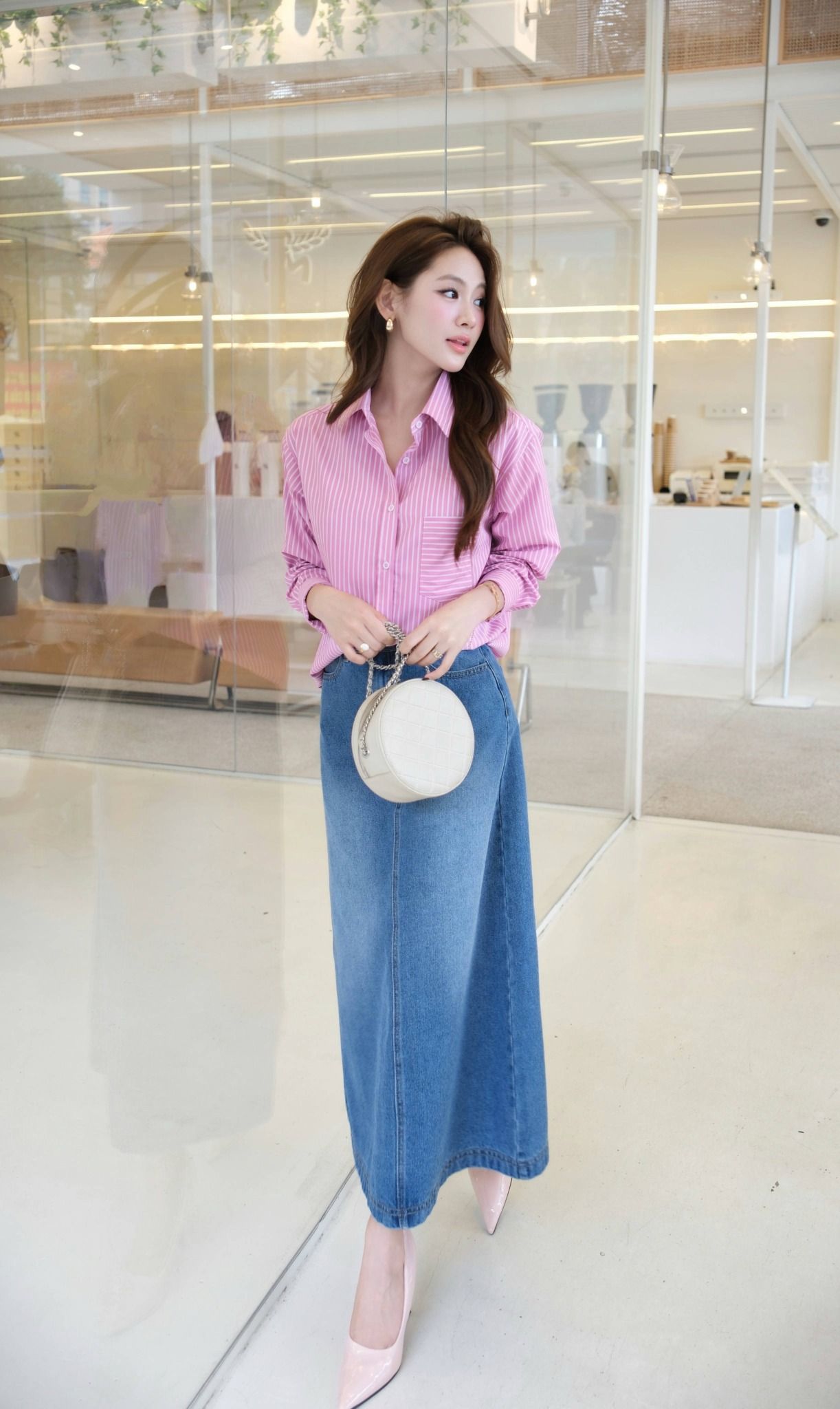 Áo Sơ Mi Sọc Túi Ngang FAS372