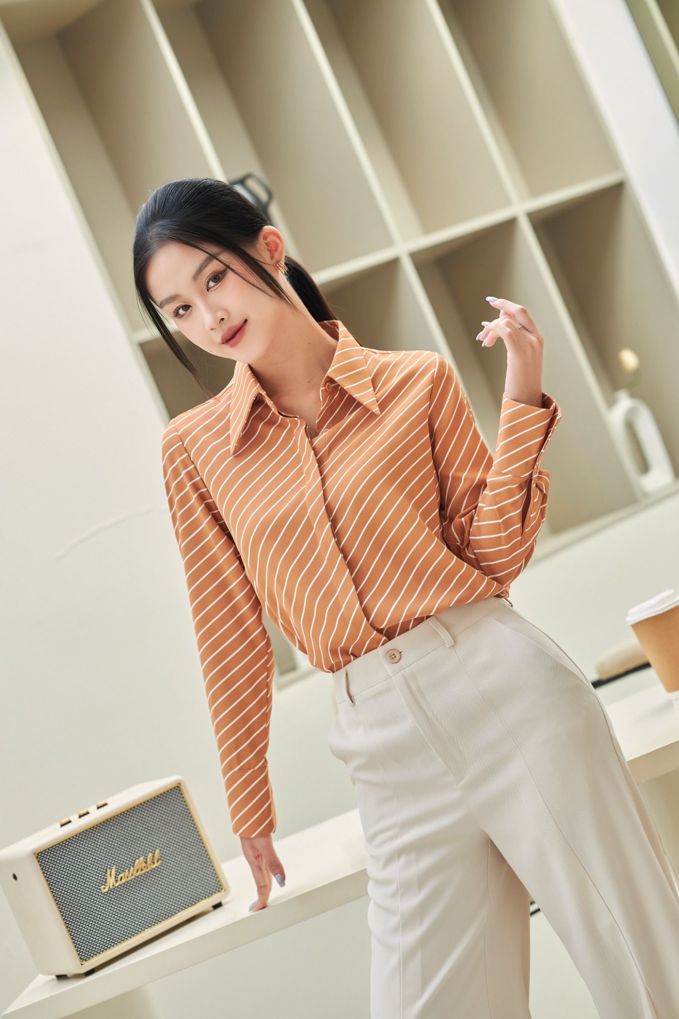 Áo Sơ Mi Sọc Chéo FAS270