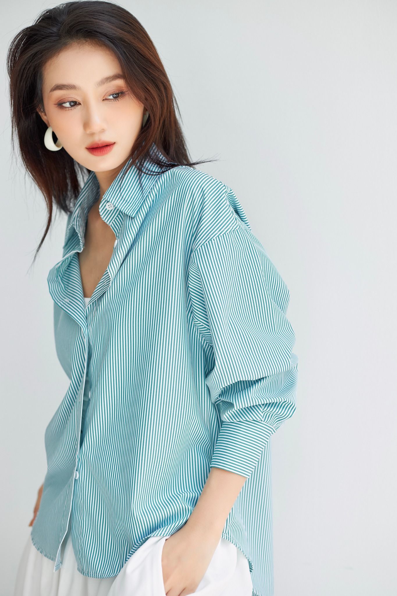 Áo Sơ Mi Sọc Oversize FAS292