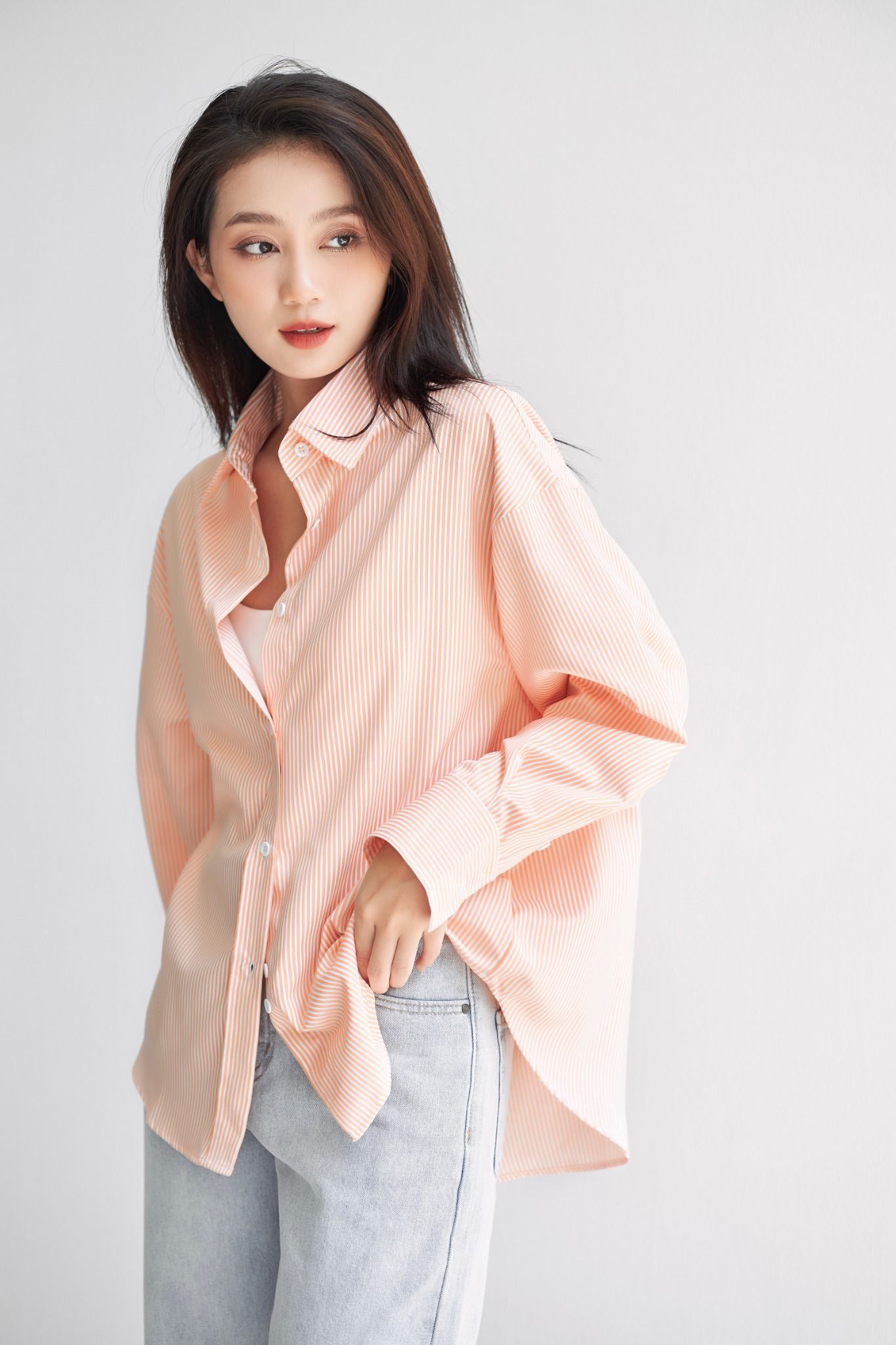 Áo Sơ Mi Sọc Oversize FAS292