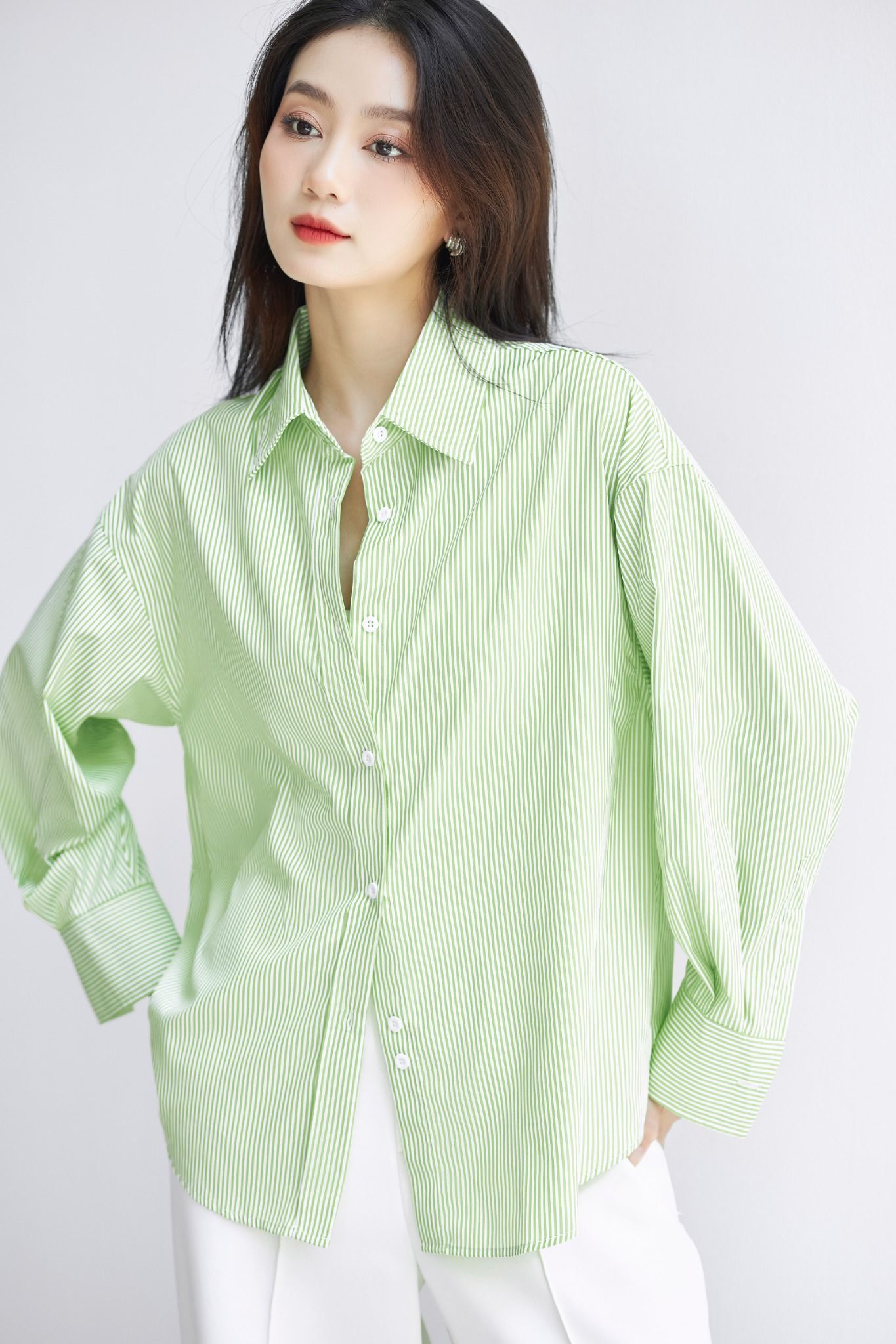 Áo Sơ Mi Sọc Oversize FAS292