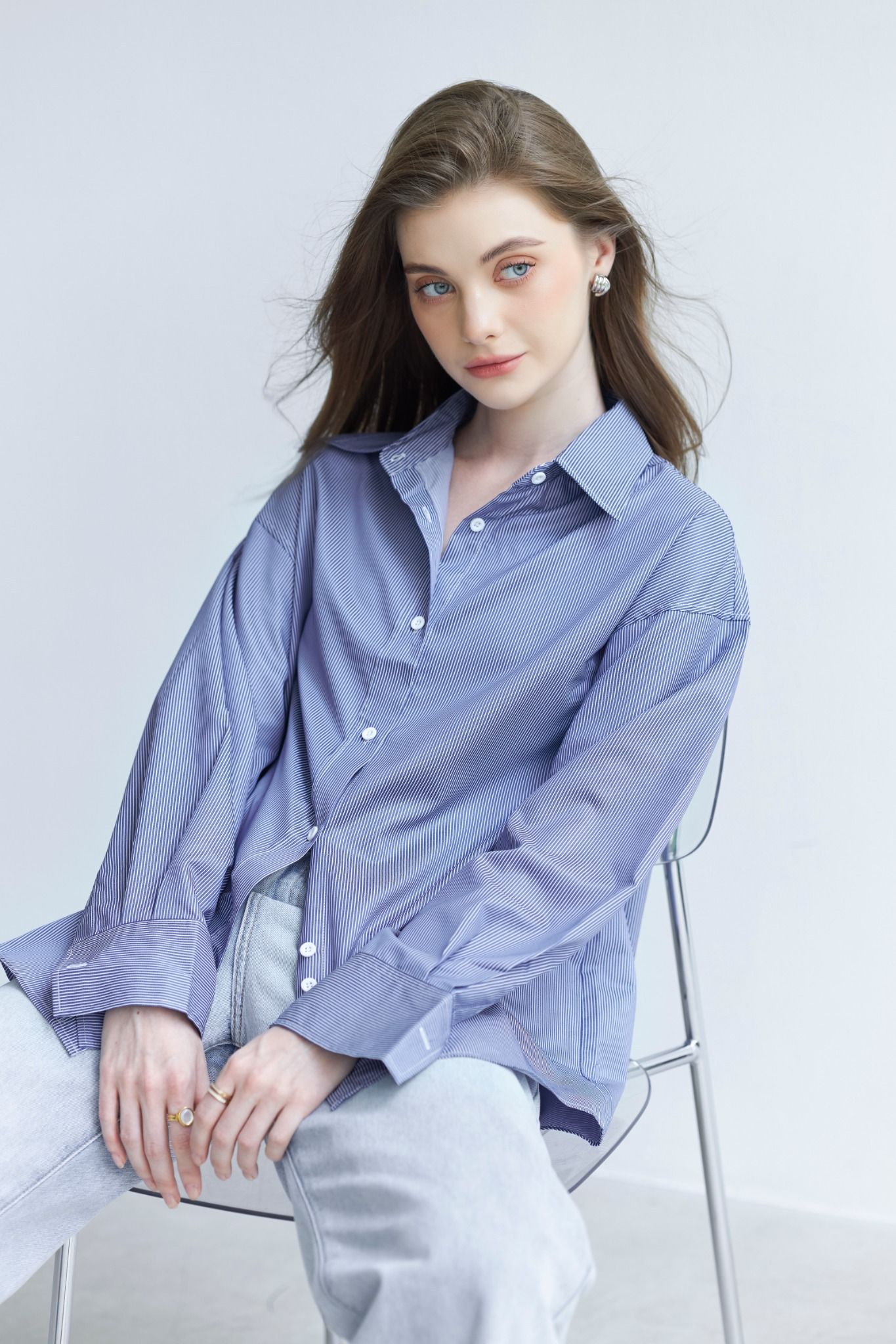 Áo Sơ Mi Sọc Oversize FAS307