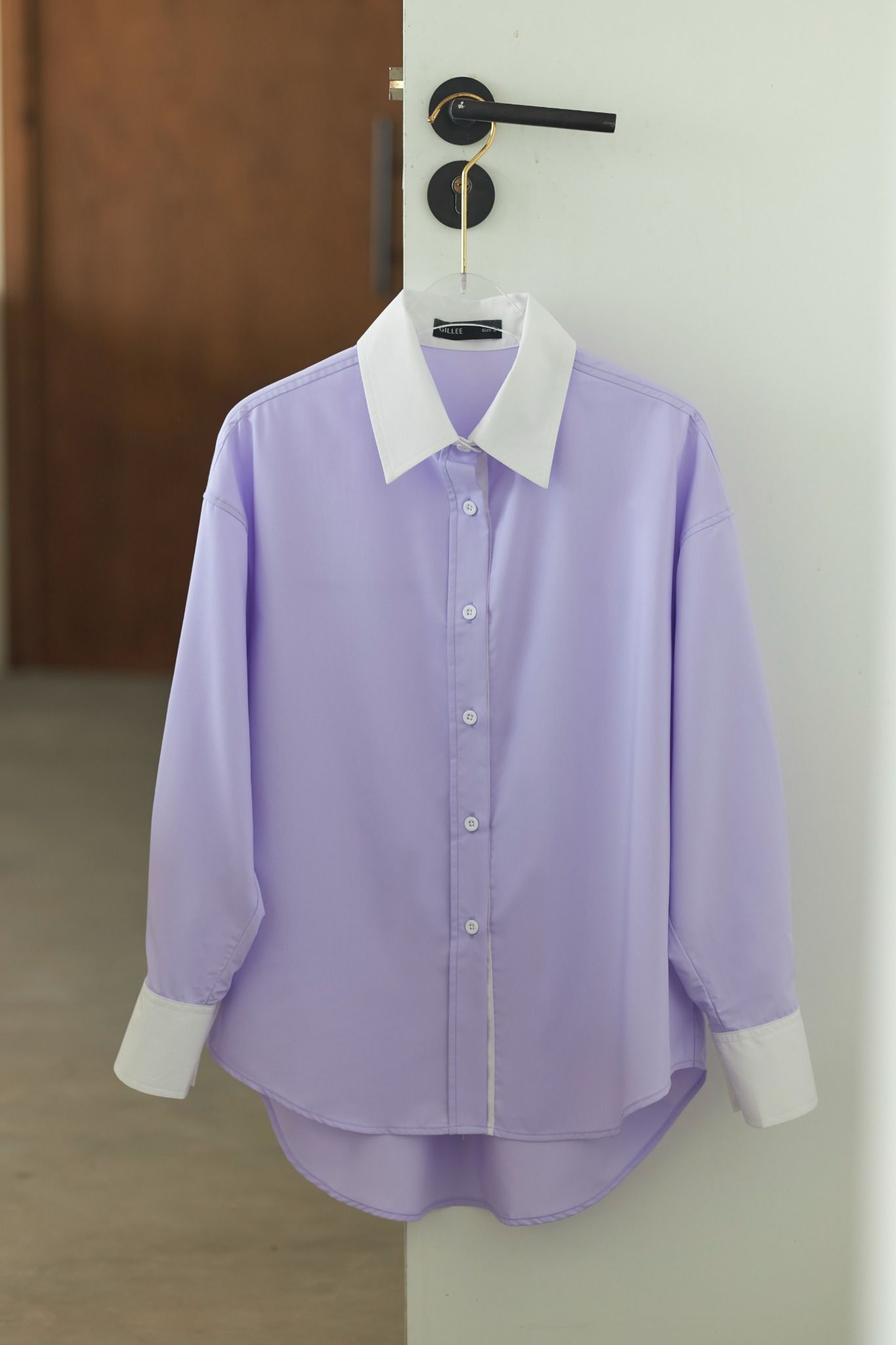 Áo Sơ Mi Trơn Phối Cổ Oversize FAS351