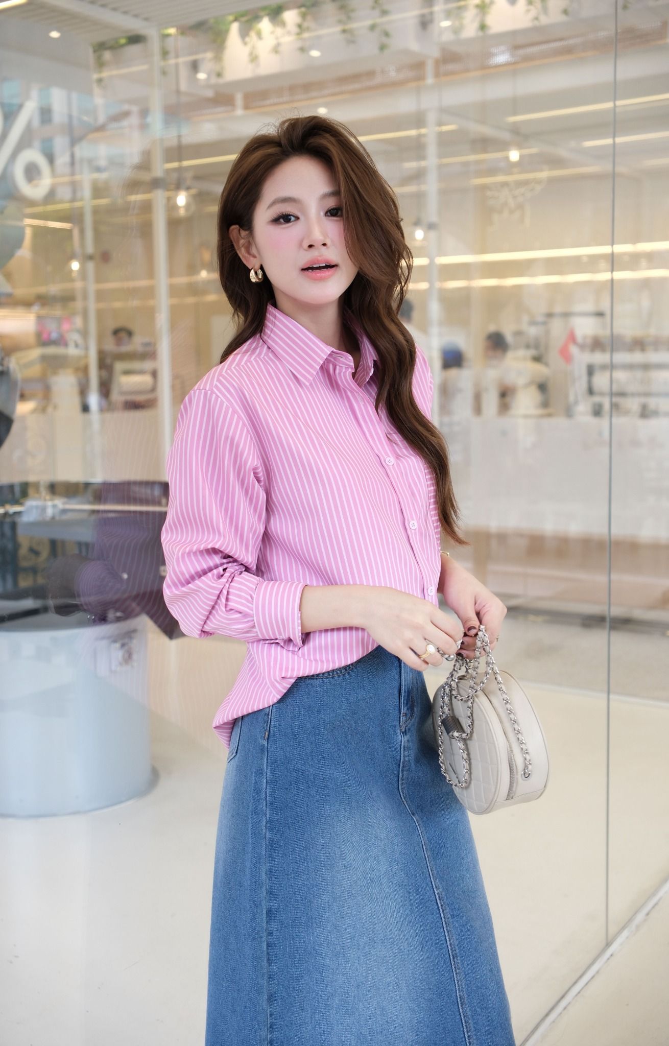 Áo Sơ Mi Sọc Túi Ngang FAS372