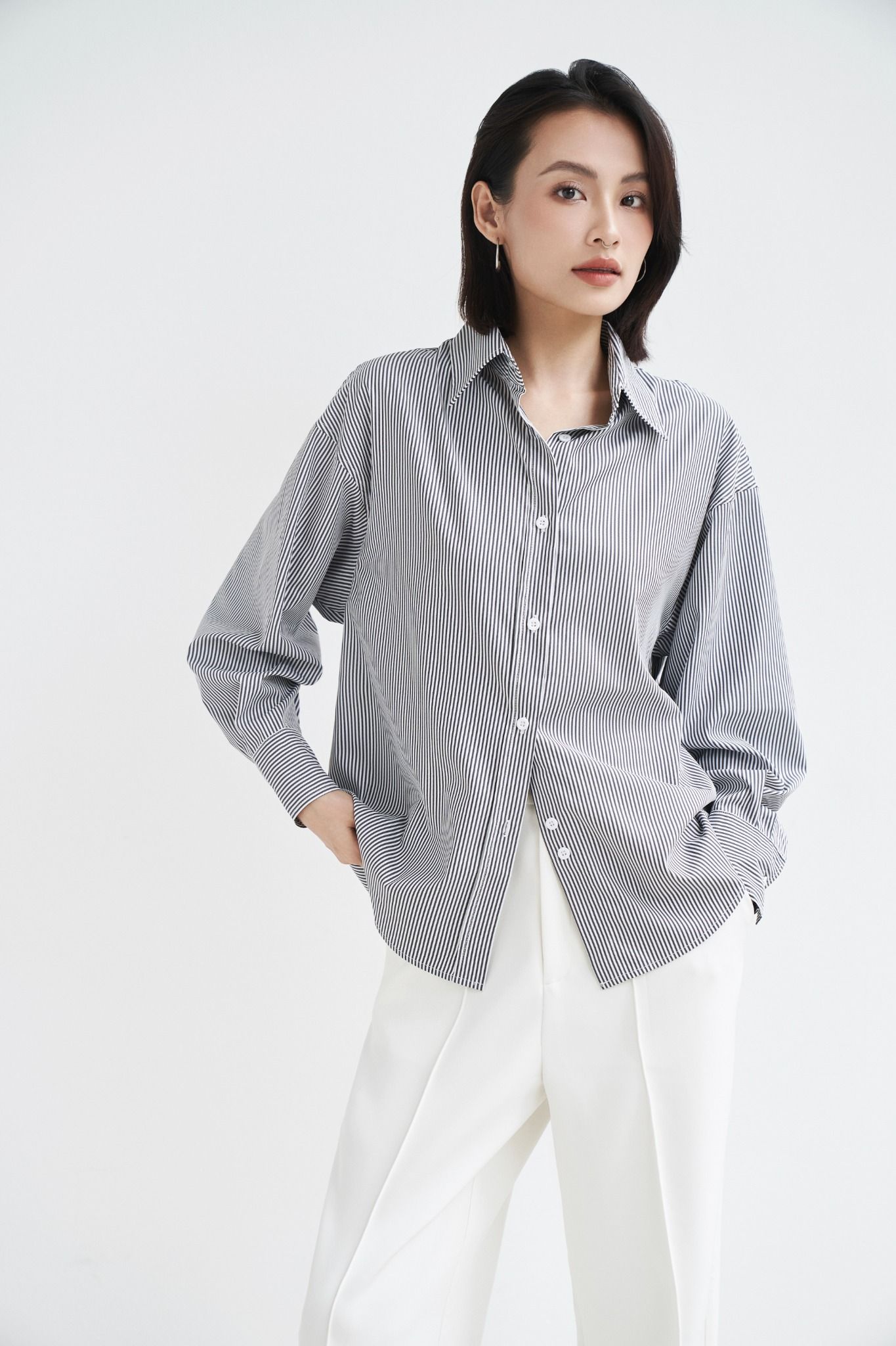 Áo Sơ Mi Sọc Oversize FAS292