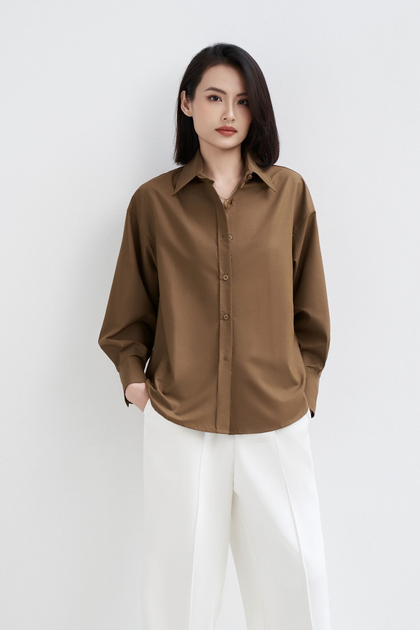Áo Sơ Mi Trơn Oversize FAS291