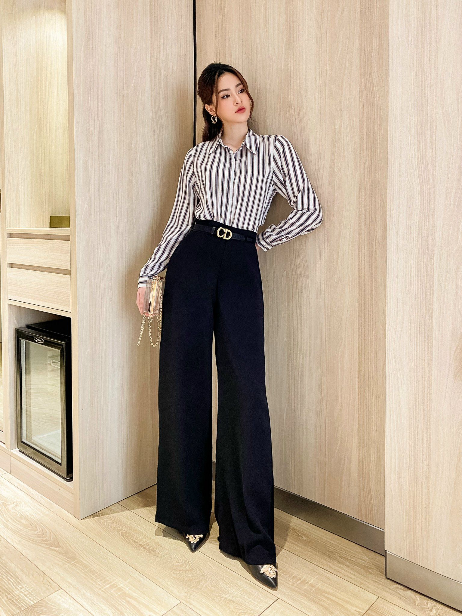 Quần Ống Rộng Cherry Tuyết Hàn Đen