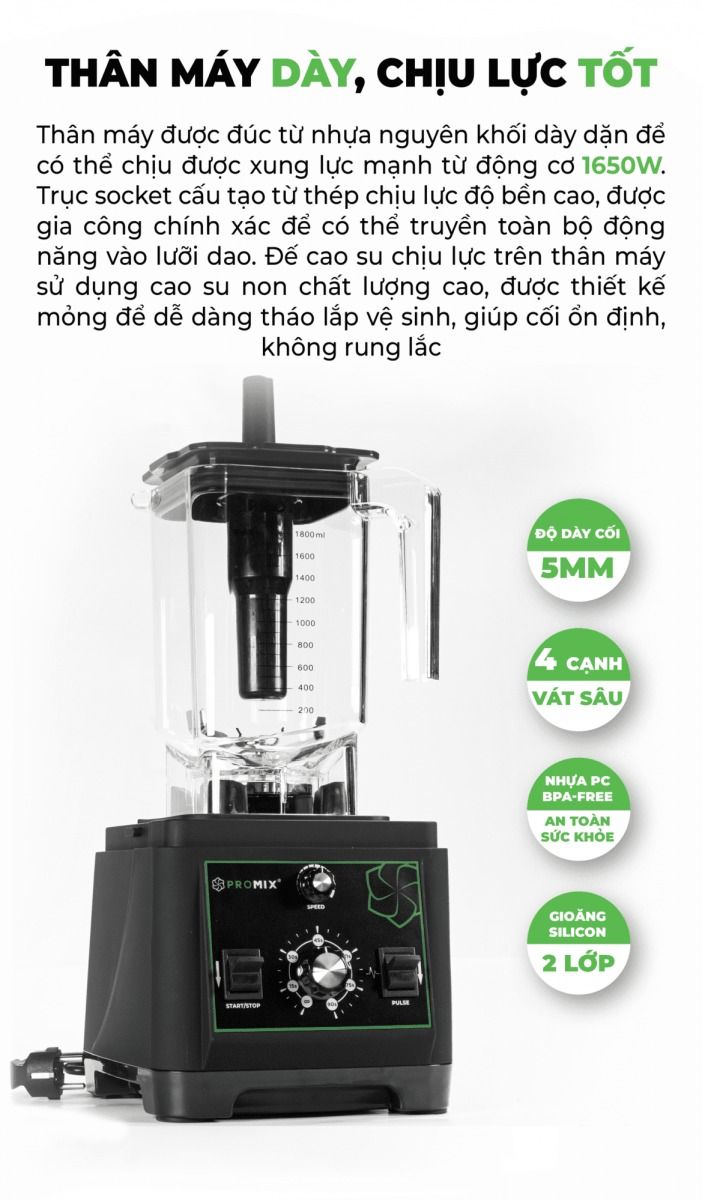  Máy xay công nghiệp PROMIX PM - 911B - Nhập Khẩu Chính Hãng 