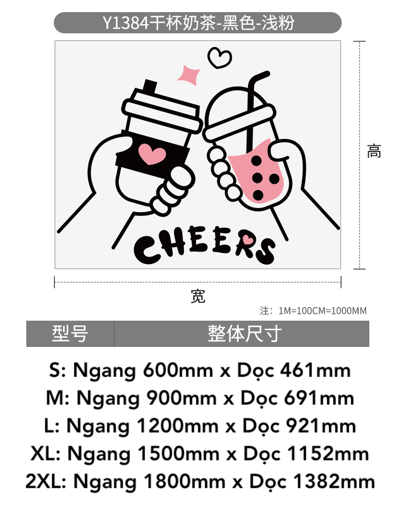 Tranh mica EPeBen dán tường nổi 3d hình Cheers Trà Sữa decor trang trí Quán Cafe, Trà Sữa