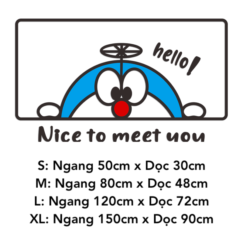 Tranh mica EPeBen dán tường nổi 3d hình Doremon Nice To Meet You decor trang trí Cửa Hàng, Phòng Cho Bé