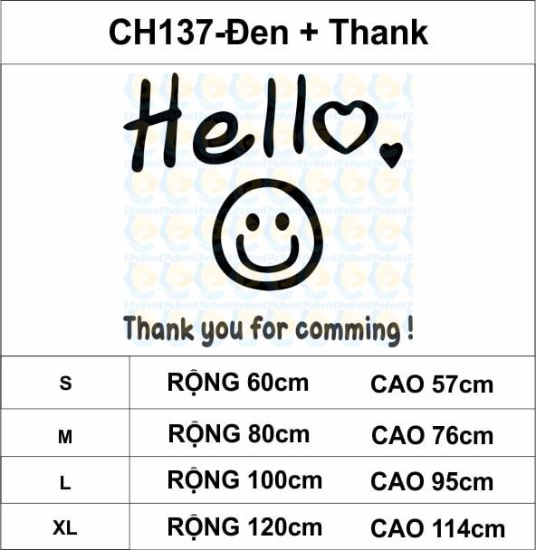 Tranh mica EPeBen dán tường nổi 3d hình Welcome hello mặt cười decor trang trí quán trà sữa, cửa hàng, spa, salon