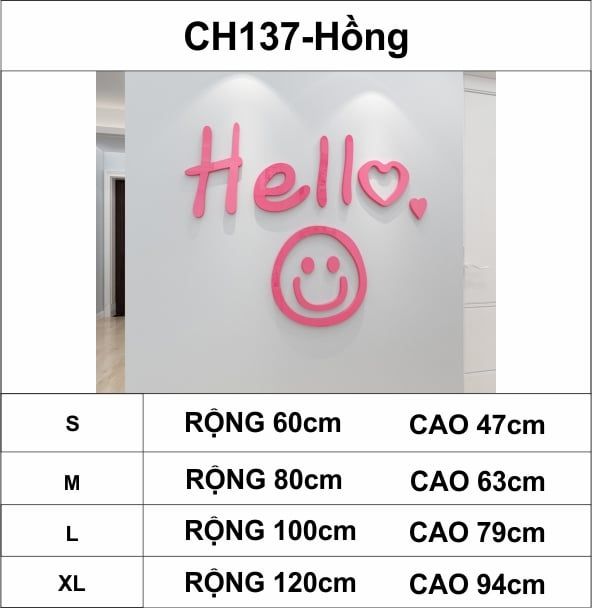 Tranh mica EPeBen dán tường nổi 3d hình Welcome hello mặt cười decor trang trí quán trà sữa, cửa hàng, spa, salon