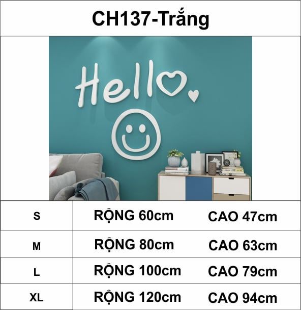 Tranh mica EPeBen dán tường nổi 3d hình Welcome hello mặt cười decor trang trí quán trà sữa, cửa hàng, spa, salon