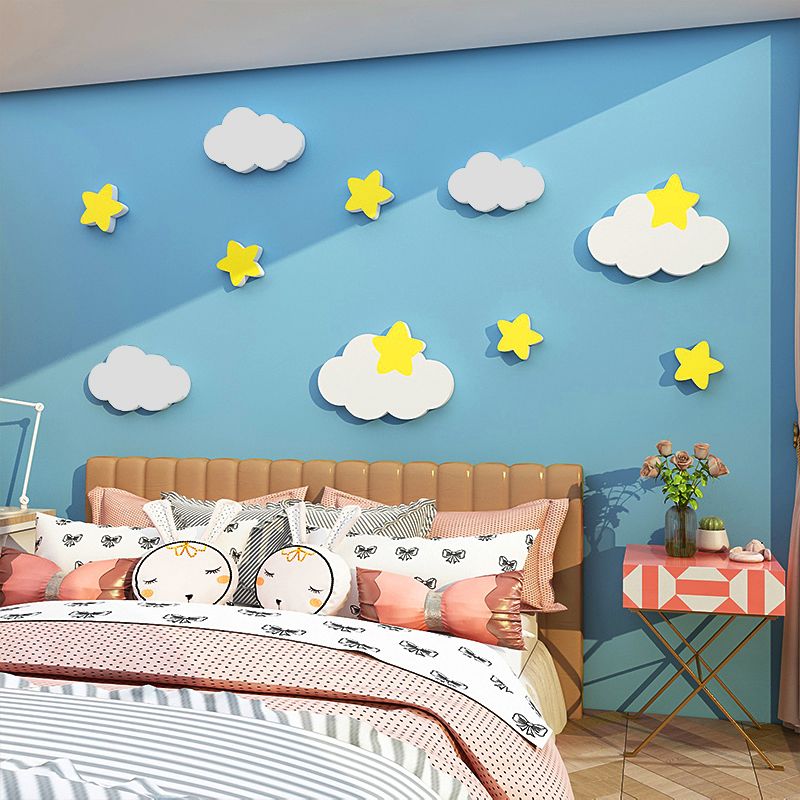 Tranh Fomex EPeBen dán tường nổi 3d Hình Mây và sao decor trang trí Phòng cho bé, Phòng ngủ, Phòng khách, Mẫu giáo