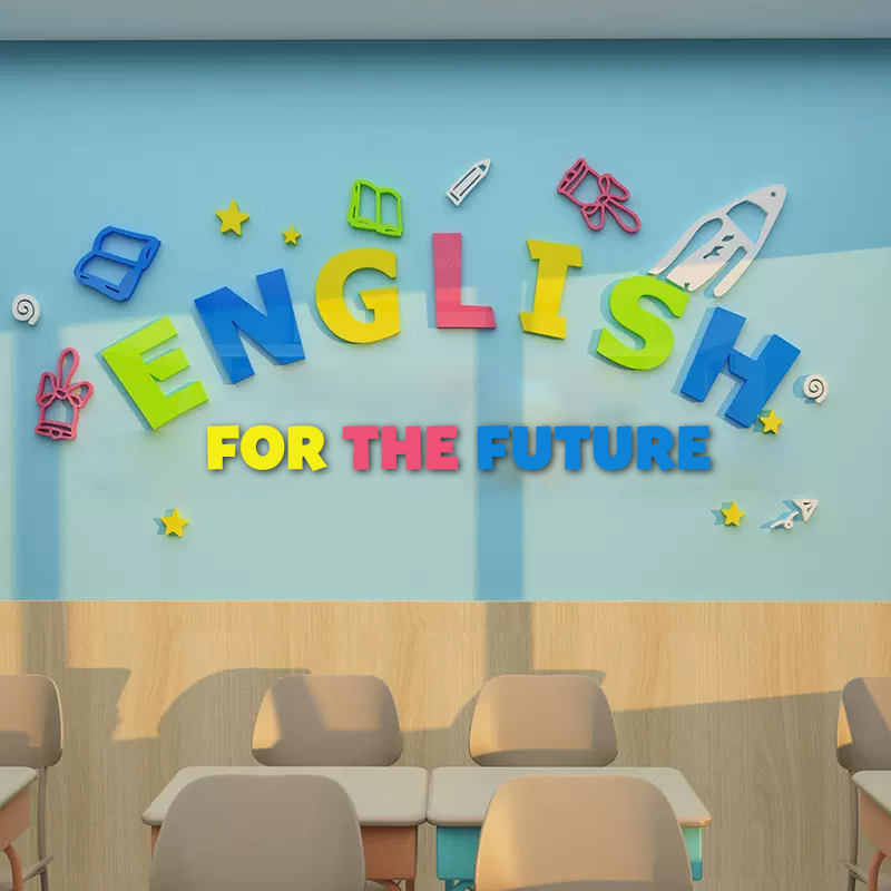 Tranh mica EPeBen dán tường nổi 3d hình Góc Tiếng Anh English decor trang trí Lớp Tiếng Anh, Trung Tâm Ngoại Ngữ