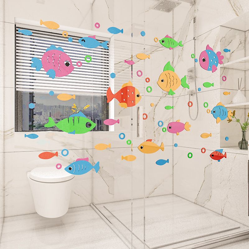 Tranh mica EPeBen dán tường nổi 3d hình Dưới đáy đại dương decor trang trí Phòng tắm, bể bơi, nhà vệ sinh trường mầm non