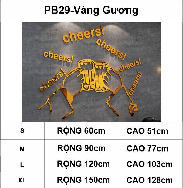 Tranh mica EPeBen dán tường nổi 3d hình Nâng cốc cùng chill decor trang trí quán ăn, cửa hàng, quán nhậu