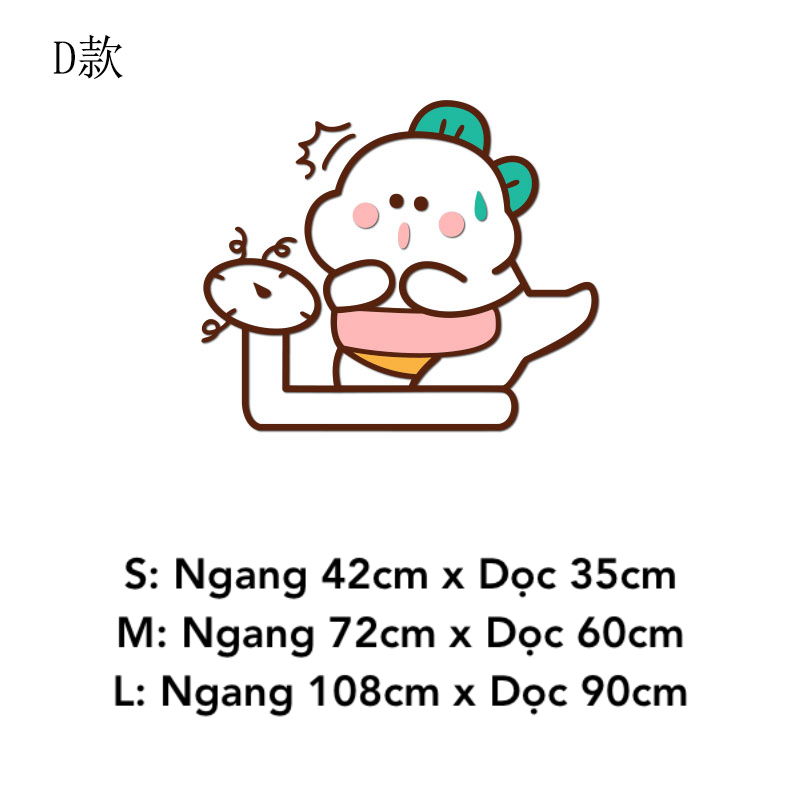 Tranh mica EPeBen dán tường nổi 3d hình Khủng Long Mập Ú decor trang trí Cửa Hàng, Quán Trà Sữa