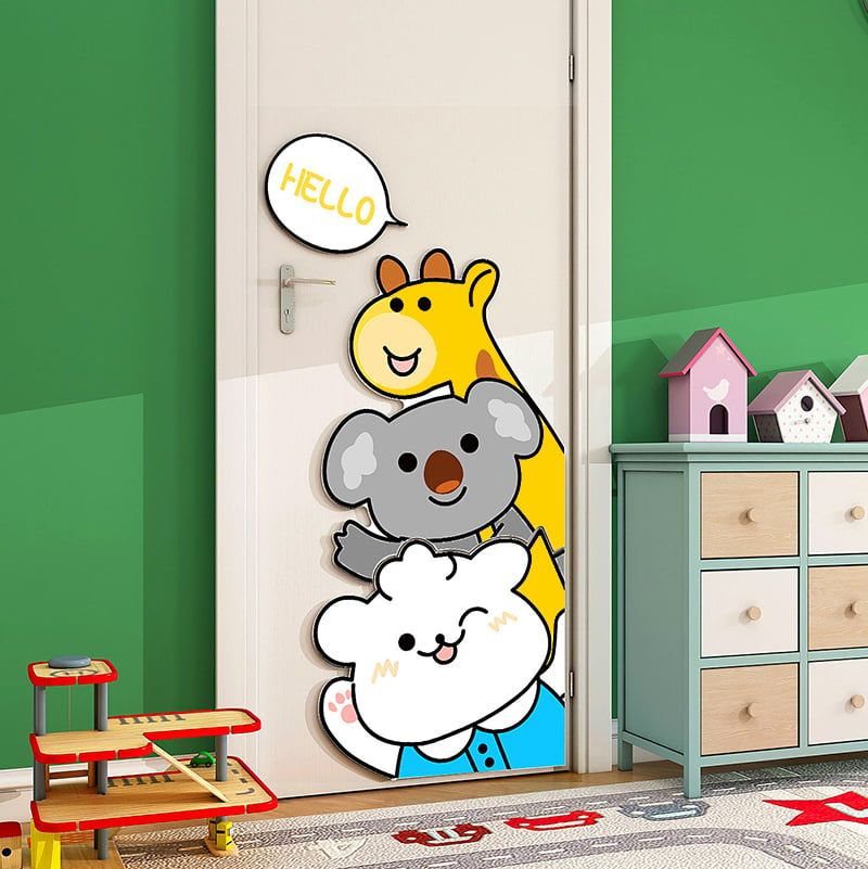 Tranh Fomex EPeBen dán tường nổi 3d Hình Căn phòng vui nhộn decor trang trí Phòng cho bé, Phòng ngủ, Dán Cửa, Mẫu giáo