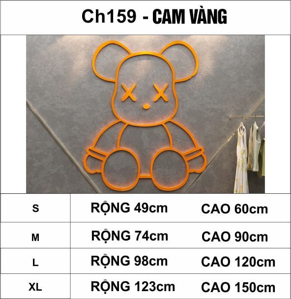Tranh mica EPeBen dán tường nổi 3d hình gấu Kaws Bearbrick siêu ngầu, trang trí quán ăn, shop thời trang, spa làm đẹp