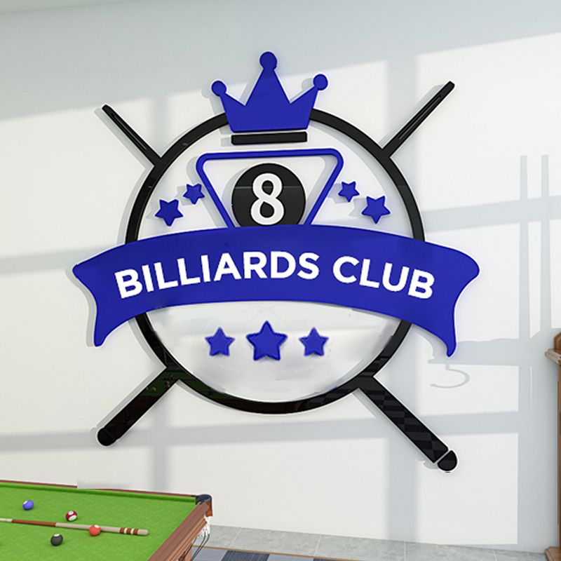 Tranh mica nổi 3d dán tường Logo quán Bi-a Billiard trang trí CLB Bida, Phòng Game - EPeBen
