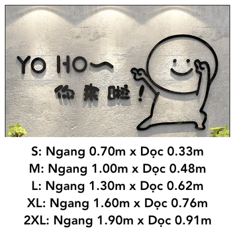 Tranh mica EPeBen dán tường nổi 3d hình Yo Ho decor trang trí Cửa Hàng, Chụp Ảnh