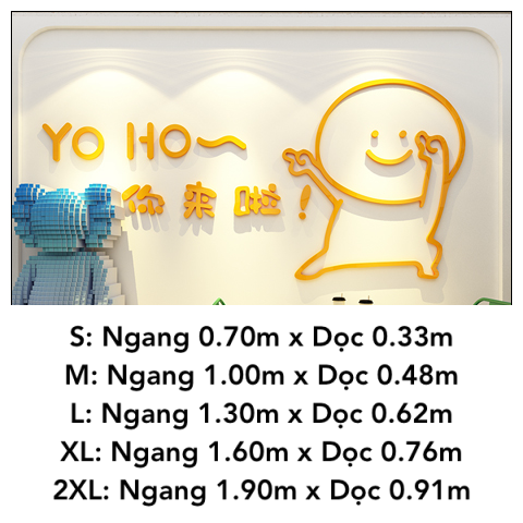 Tranh mica EPeBen dán tường nổi 3d hình Yo Ho decor trang trí Cửa Hàng, Chụp Ảnh