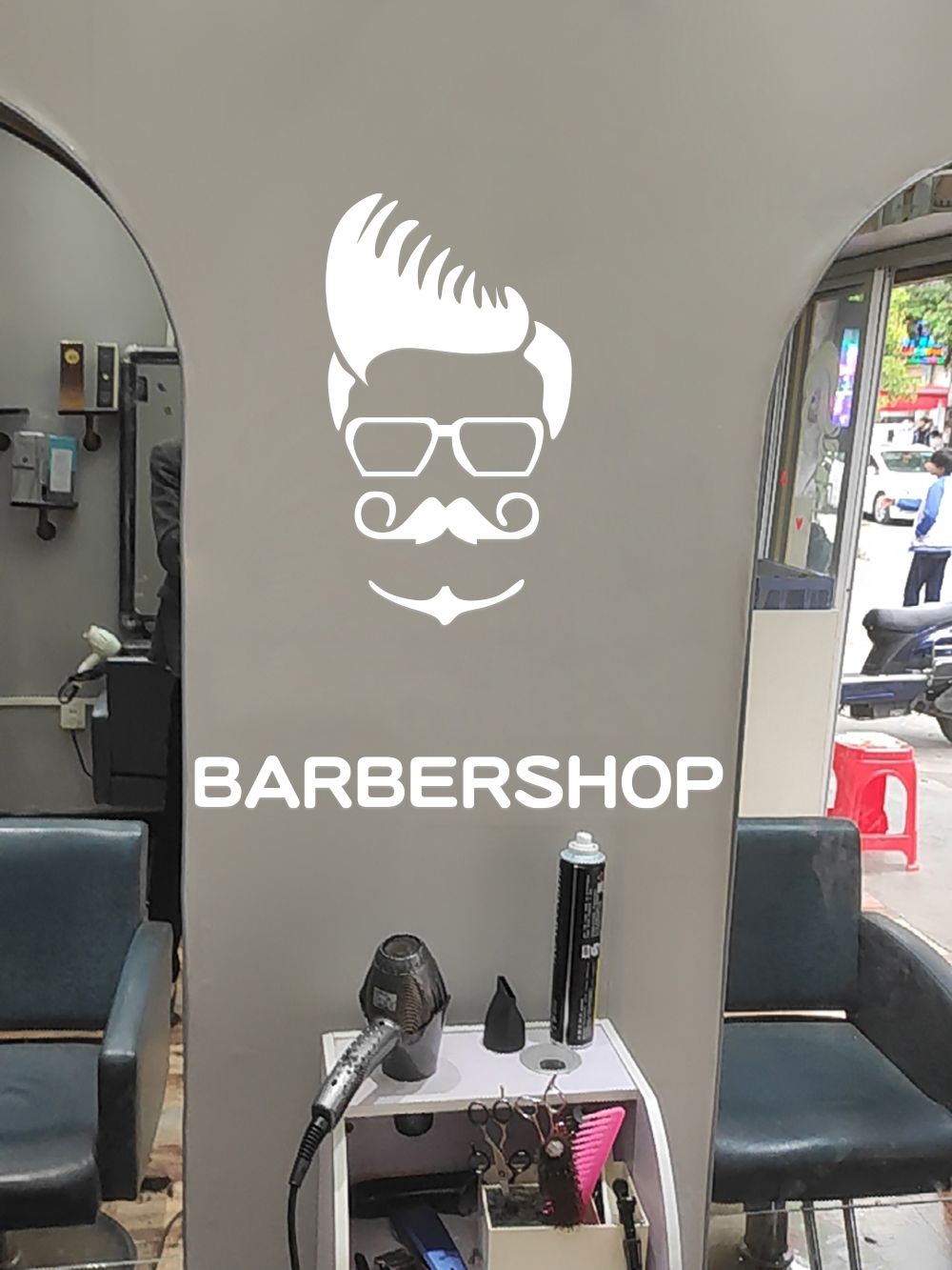 Tranh mica EPeBen dán tường nổi 3d hình tóc nam décor hair shop barber shop trang trí tường tiệm tóc, salon, spa làm đẹp