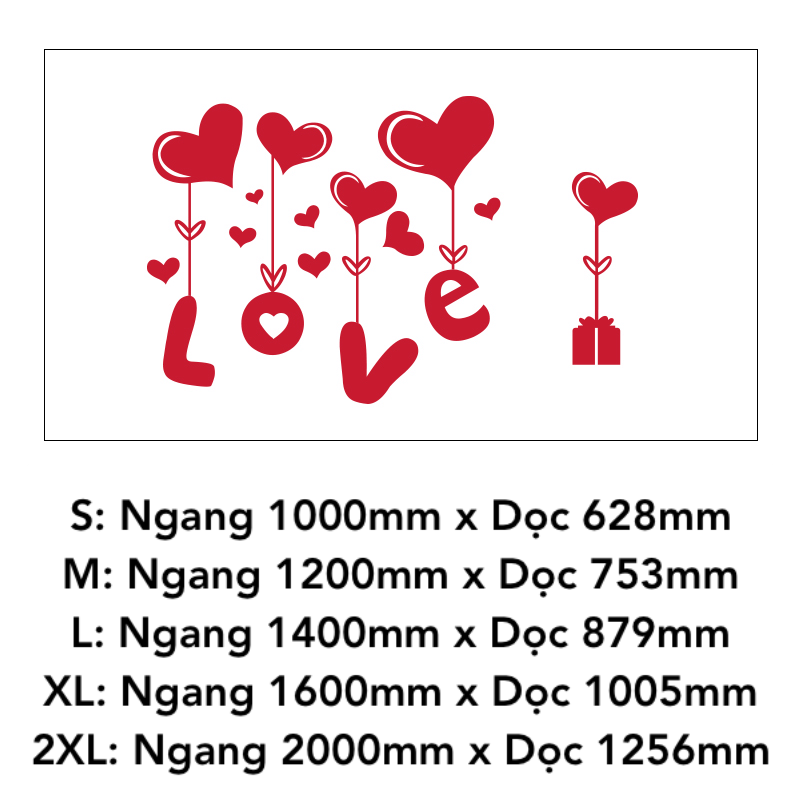 Tranh mica EPeBen dán tường nổi 3d hình Trái Tim Chữ Love decor trang trí Phòng Ngủ, Phòng Khách