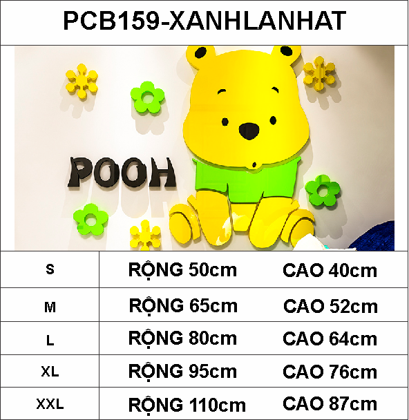 Tranh mica EPeBen dán tường nổi 3d hình hoạt hình gấu pooh Pu dễ thương decor trang trí mầm non, phòng cho bé EPeB