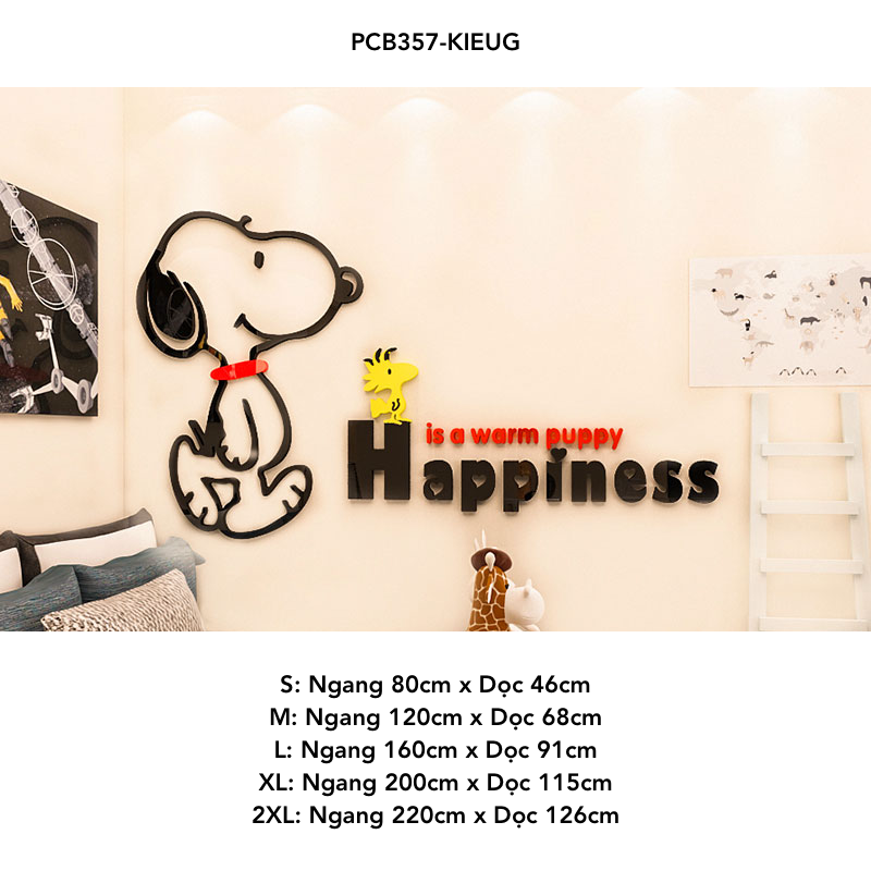 Tranh mica EPeBen dán tường nổi 3d hình Snoopy Sunny Day decor trang trí Phòng Cho Bé, Phòng Ngủ