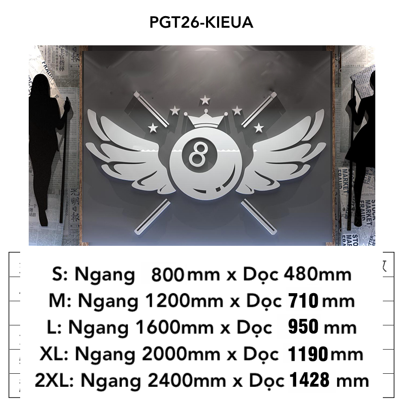 Tranh mica EPeBen dán tường nổi 3d hình Đôi Cánh decor trang trí Quán Bida, CLB Bida, billiard
