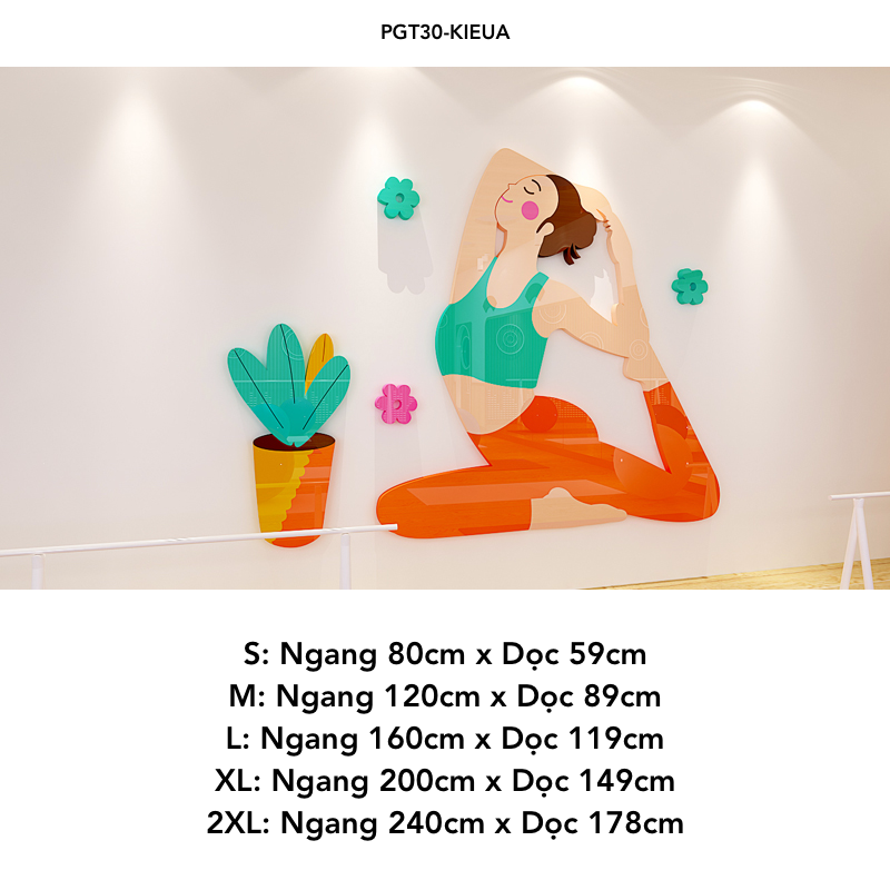 Tranh mica EPeBen dán tường nổi 3d hình Các Dáng Tập Yoga decor trang trí Phòng Tập Yoga, Thể Dục