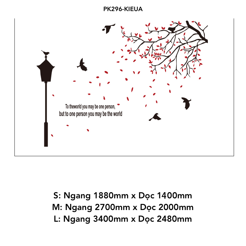 Tranh mica EPeBen dán tường nổi 3d hình cây lá rụng (nhiều màu) chim bay to the world decor trang trí Nhà Cửa, Phòng Bếp