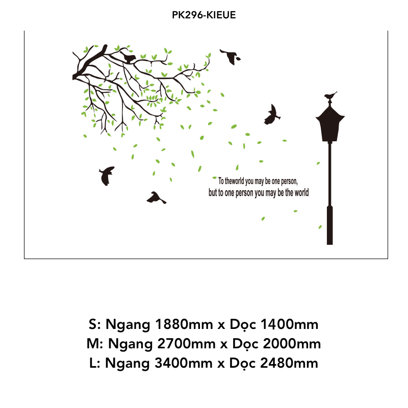 Tranh mica EPeBen dán tường nổi 3d hình cây lá rụng (nhiều màu) chim bay to the world decor trang trí Nhà Cửa, Phòng Bếp