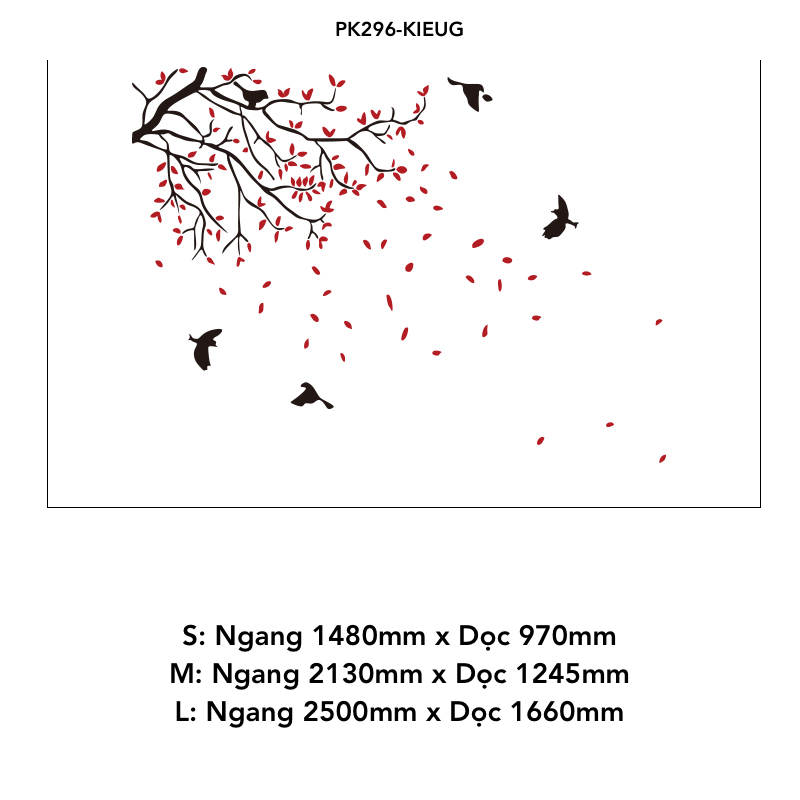 Tranh mica EPeBen dán tường nổi 3d hình cây lá rụng (nhiều màu) chim bay to the world decor trang trí Nhà Cửa, Phòng Bếp