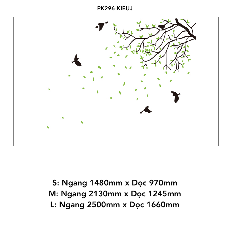 Tranh mica EPeBen dán tường nổi 3d hình cây lá rụng (nhiều màu) chim bay to the world decor trang trí Nhà Cửa, Phòng Bếp