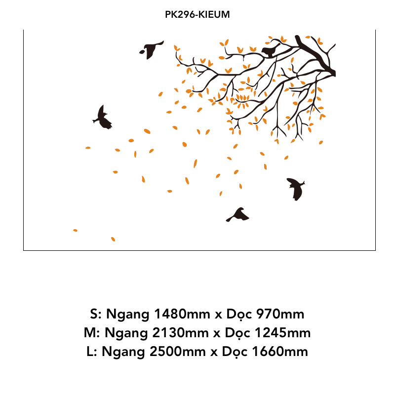 Tranh mica EPeBen dán tường nổi 3d hình cây lá rụng (nhiều màu) chim bay to the world decor trang trí Nhà Cửa, Phòng Bếp