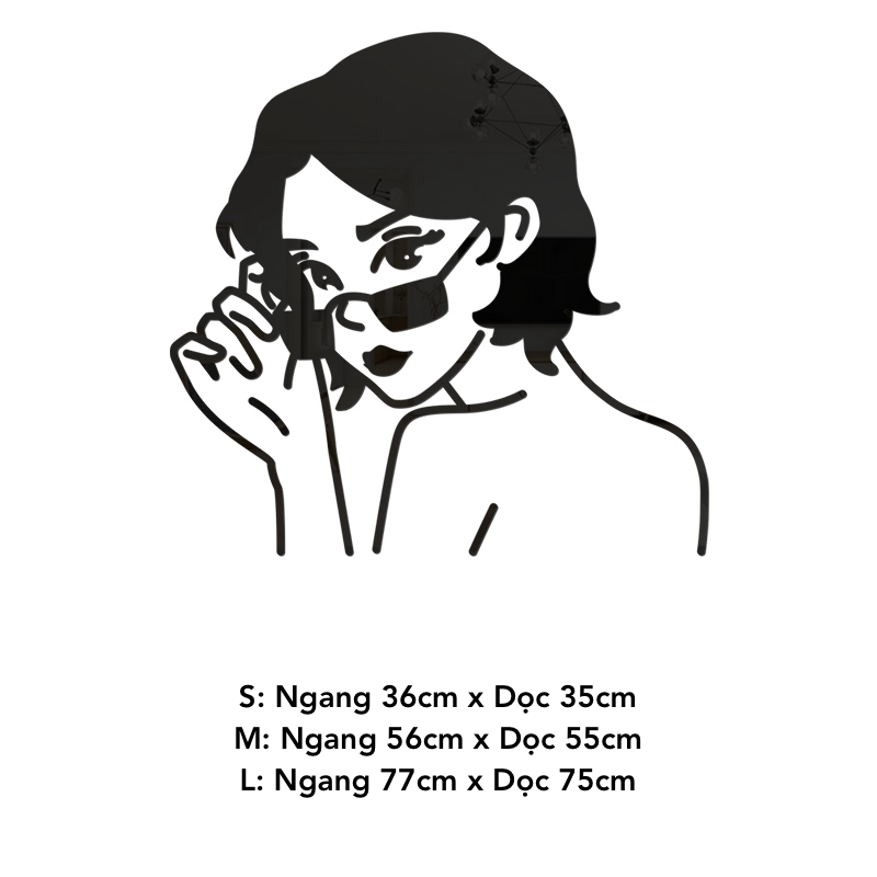 Tranh mica EPeBen dán tường nổi 3d hình Cô Gái phong cách decor trang trí Phòng Khách, Phòng Ngủ