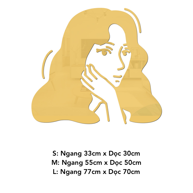 Tranh mica EPeBen dán tường nổi 3d hình Cô Gái phong cách decor trang trí Phòng Khách, Phòng Ngủ