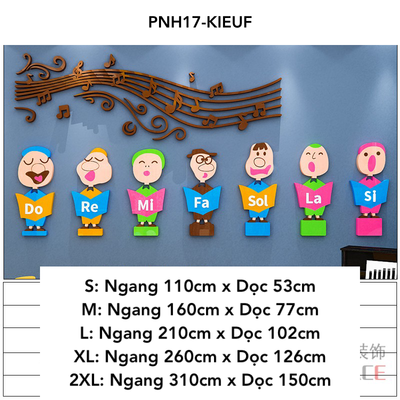 Tranh mica EPeBen dán tường nổi 3d hình Lớp Học Dạy Âm Nhạc decor trang trí Mầm Non, mẫu giáo, nốt nhạc, phím đàn piano