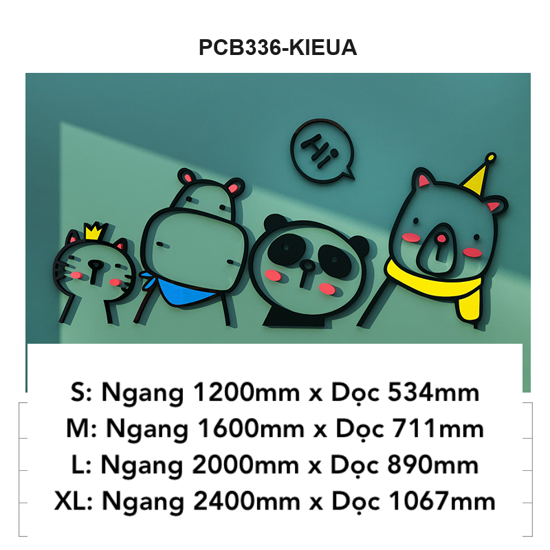 Tranh mica EPeBen dán tường nổi 3d hình con vật thú nghiêng đầu Hi Hello decor trang trí Phòng Cho Bé, Phòng Làm Việc