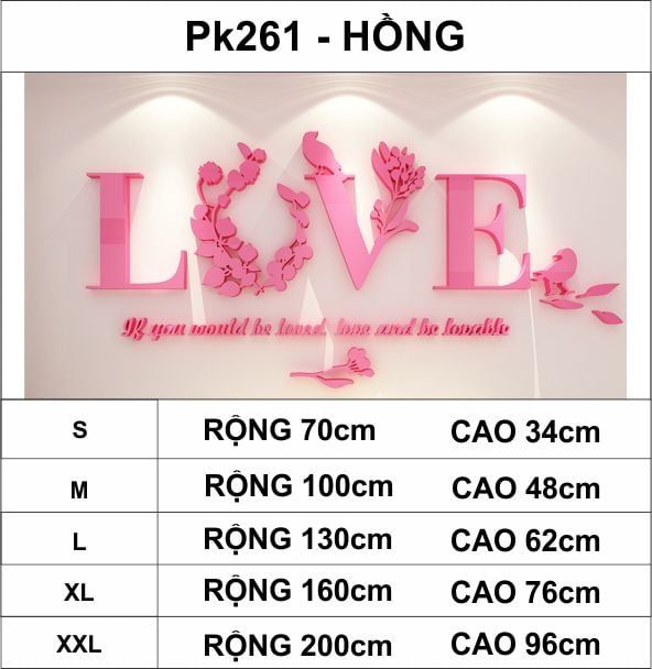 Tranh mica EPeBen dán tường nổi 3d hình chữ LOVE decor trang trí tường nhà, phòng khách, phòng ngủ