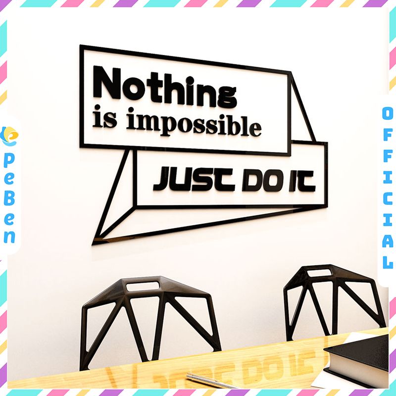 Tranh mica EPeBen dán tường nổi 3d hình Nothing is impossible decor trang trí Phòng làm việc, Phòng ngủ, Phòng khách