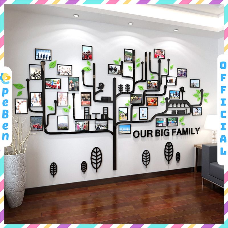 Tranh mica EPeBen dán tường nổi 3d hình Cây khung ảnh Gia Đình Lớn decor trang trí Phòng làm việc, Văn Phòng Công Ty