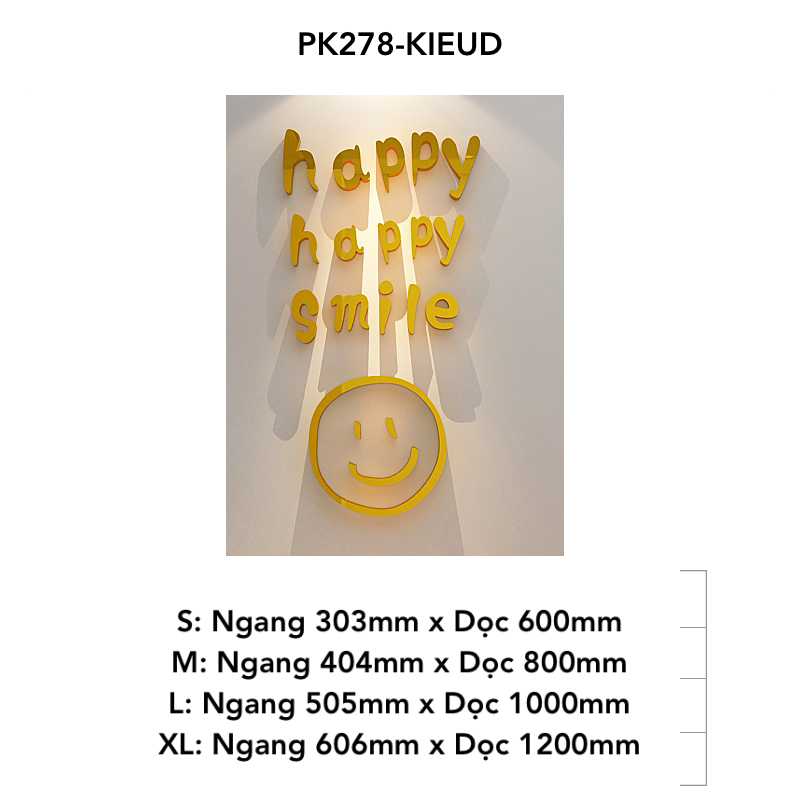 Tranh mica EPeBen dán tường nổi 3d hình Happy Happy Smile decor trang trí Phòng Ngủ, Phòng Khách