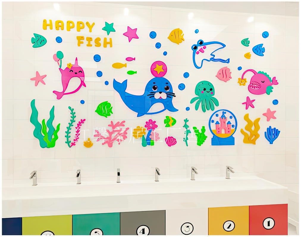 Tranh mica EPeBen dán tường nổi 3d hình Thế Giowis Đại Dương decor trang trí Phòng cho bé, Phòng ngủ, Mầm non