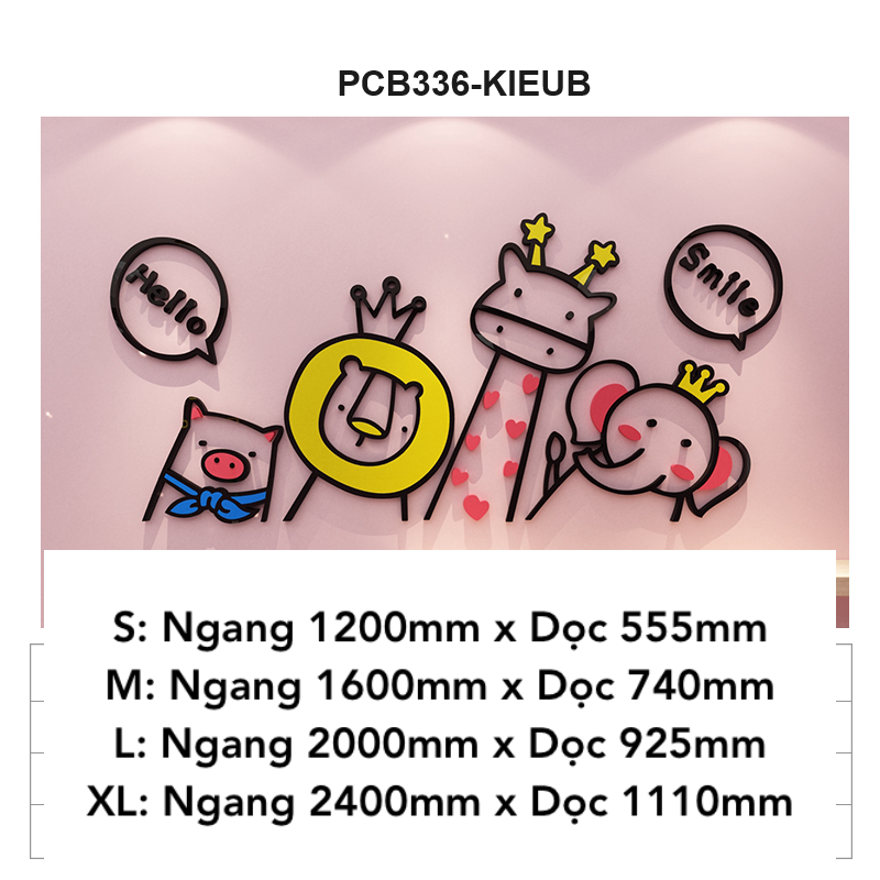 Tranh mica EPeBen dán tường nổi 3d hình con vật thú nghiêng đầu Hi Hello decor trang trí Phòng Cho Bé, Phòng Làm Việc