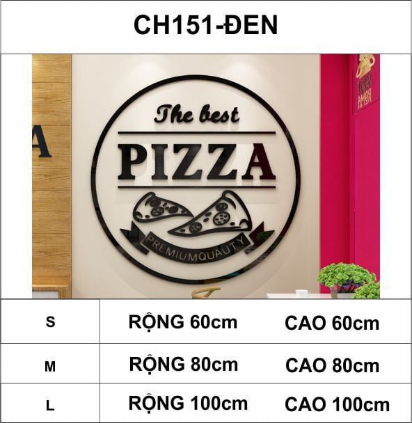 Tranh mica EPeBen dán tường nổi 3d hình miếng bánh pizza trang trí cửa hàng bánh, nhà hàng đồ ăn nhanh, burger, gà rán